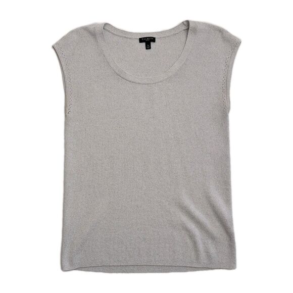 Talbots Sleeveless Silver Metallic Sweater Small Petite - Picture 1 of 8